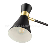 LÁMPARA DE PIE PRUNE BLACK AND GOLD LED + FOCO LED 12W LUZ BLANCA