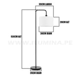 LÁMPARA DE PIE ARTEMISA BLACK LED + FOCO LED 12W LUZ CÁLIDA