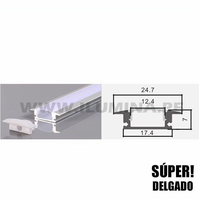 PERFIL ESQUINERO DE ALUMINIO 2.00MTS ADOSABLE PARA CINTA LED 601 ECOLAMPS