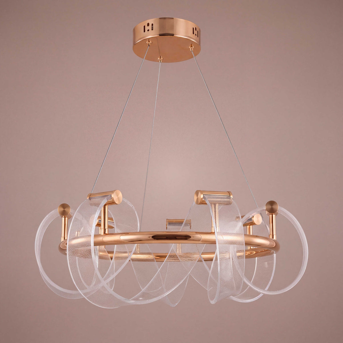 LÁMPARA COLGANTE LED SERPENTINA GOLD + CONTROL REMOTO