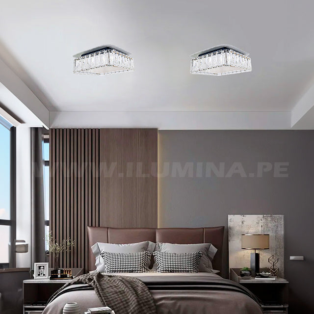 LÁMPARA COLGANTE KRYSTAL RUYA 552F LED + CONTROL REMOTO