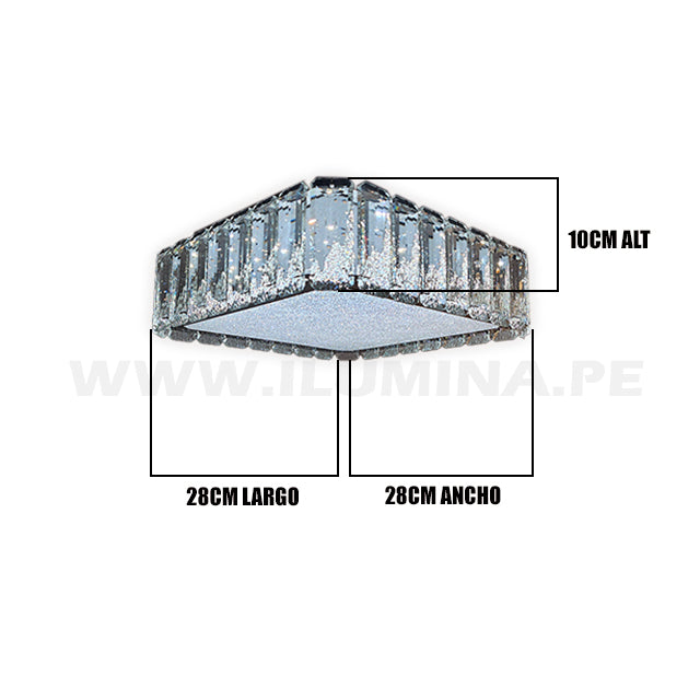 LÁMPARA COLGANTE KRYSTAL RUYA 552F LED + CONTROL REMOTO