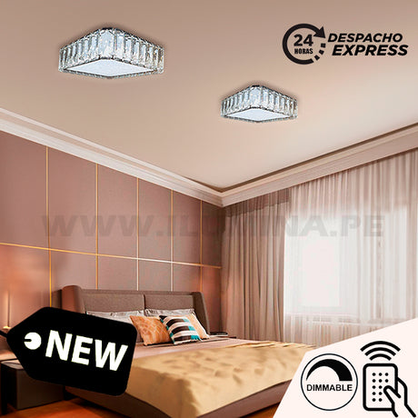 LÁMPARA COLGANTE KRYSTAL RUYA 552F LED + CONTROL REMOTO