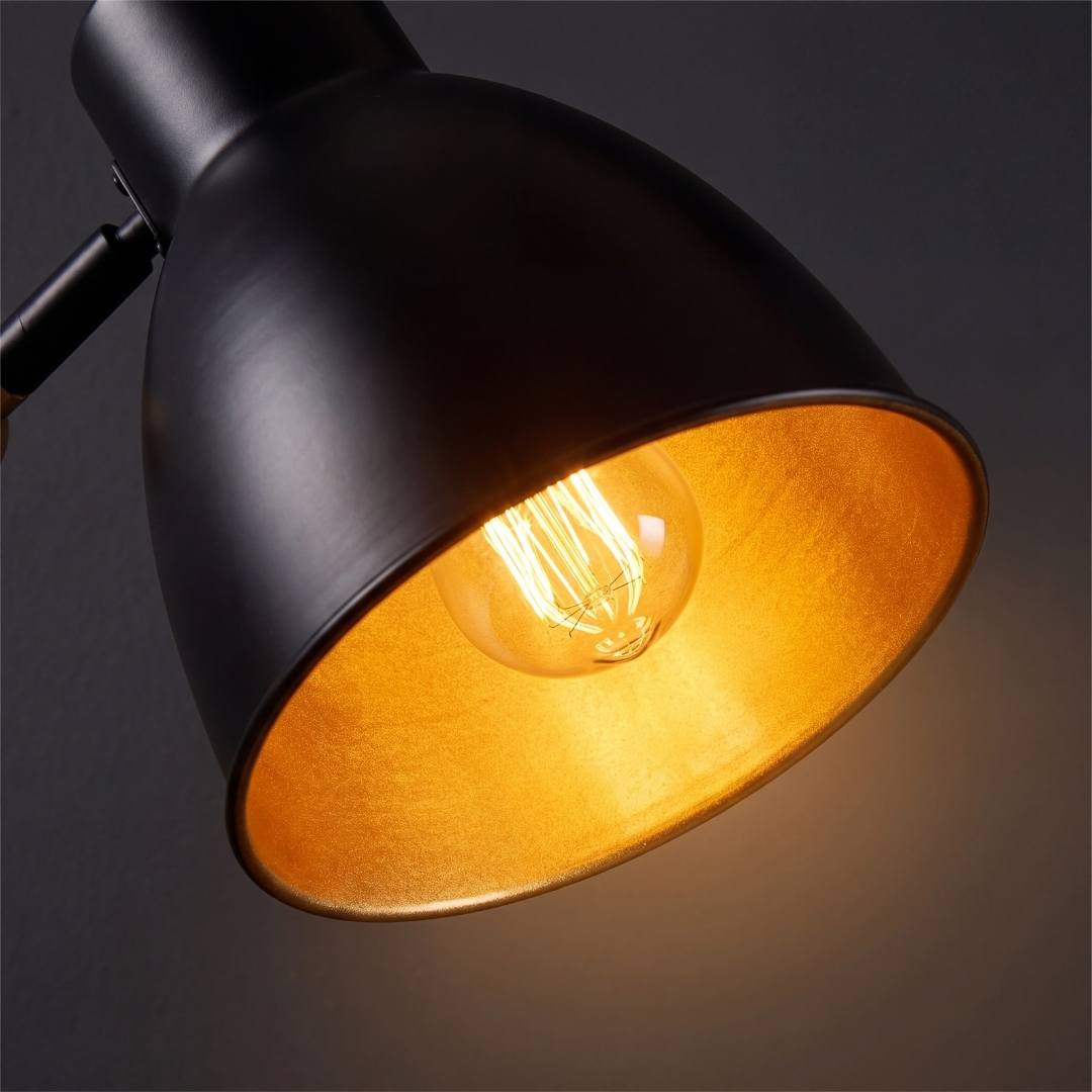 APLIQUE DE PARED ARTICULABLE OTTO BLACK GOLD E27 - SIN FOCO