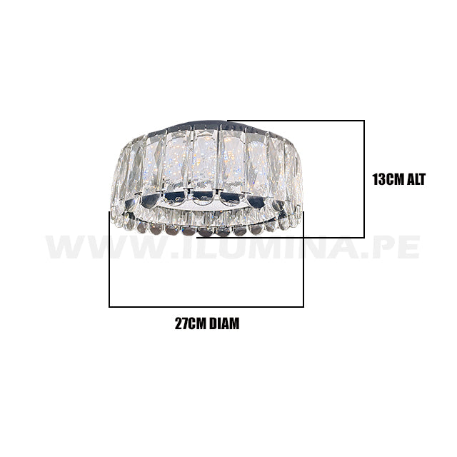 LÁMPARA COLGANTE KRYSTAL DERYA 561A LED + CONTROL REMOTO