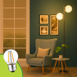 LÁMPARA DE PIE TRAZZO LUX GOLD LED + FOCO LED 4W LUZ CÁLIDA