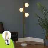 LÁMPARA DE PIE TRAZZO TRIOLUX GOLD + FOCO LED 4W LUZ CÁLIDA