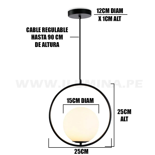 LÁMPARA COLGANTE TRAZZO LUX BLACK LED