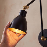 APLIQUE DE PARED ARTICULABLE OTTO BLACK GOLD E27 - SIN FOCO