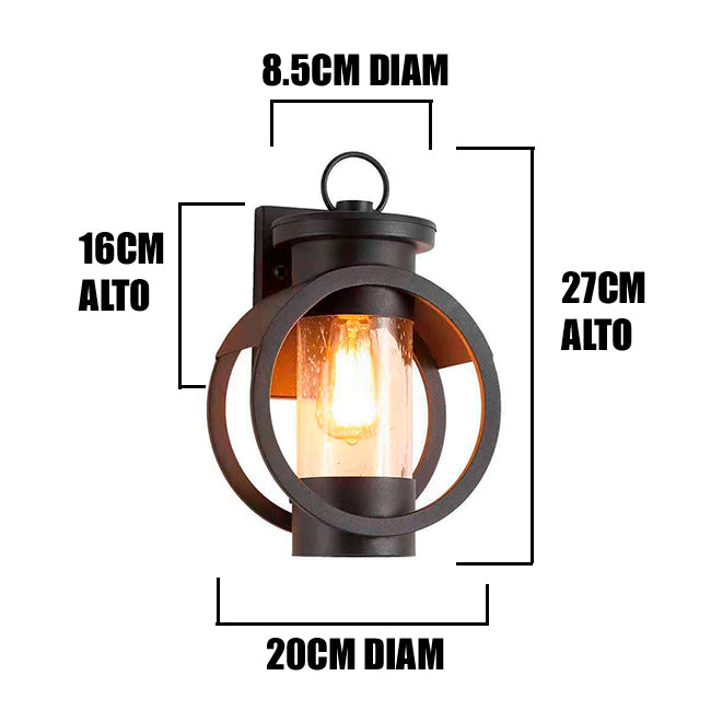 LÁMPARA DE EXTERIOR ALANA BLACK LED 12W LUZ CÁLIDA