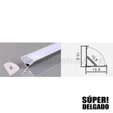 PERFIL ESQUINERO DE ALUMINIO 2.00MTS ADOSABLE PARA CINTA LED 601 ECOLAMPS