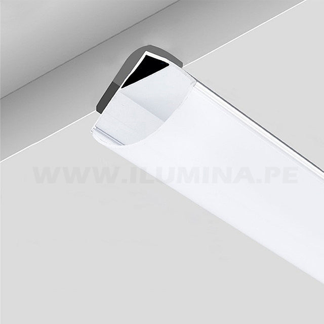 PERFIL ESQUINERO DE ALUMINIO 2.00MTS ADOSABLE PARA CINTA LED 601 ECOLAMPS