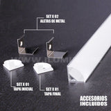 PERFIL ESQUINERO DE ALUMINIO 2.00MTS ADOSABLE PARA CINTA LED 601 ECOLAMPS