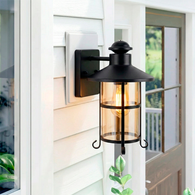 LÁMPARA DE EXTERIOR SIMONA BLACK LED 12W LUZ CÁLIDA