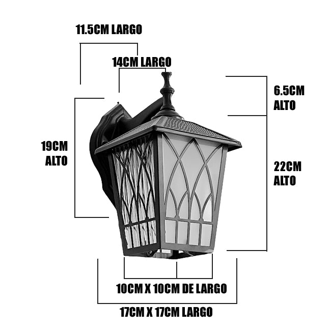 LÁMPARA DE EXTERIOR MALENA BLACK LED 12W LUZ CÁLIDA
