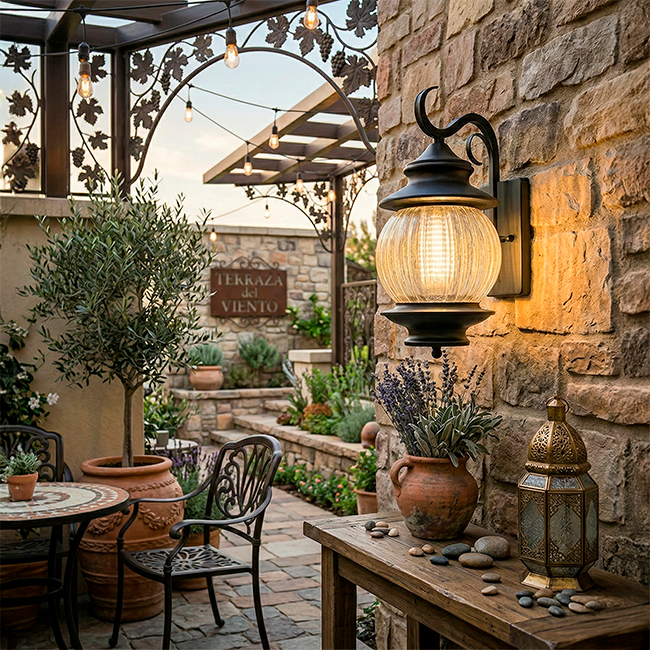 LÁMPARA DE EXTERIOR MILAN BLACK LED 12W LUZ CÁLIDA