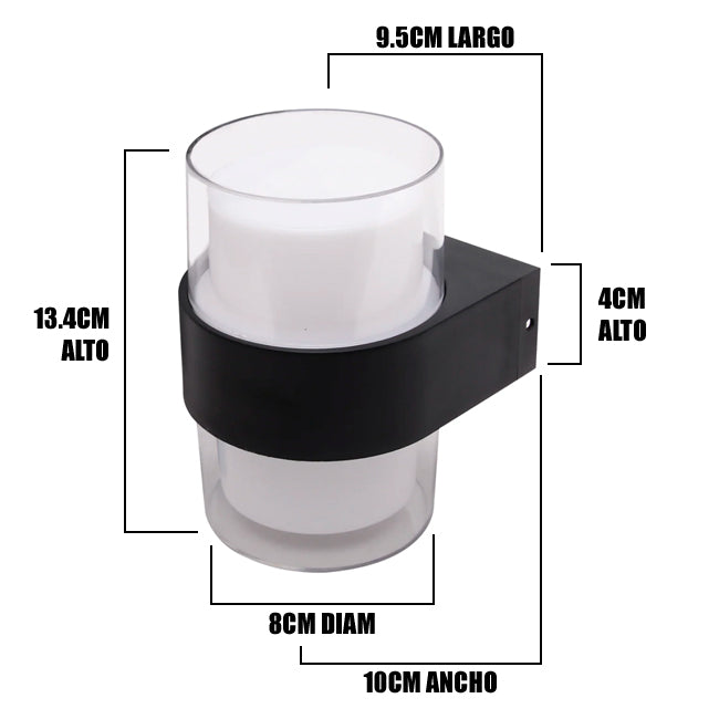 LÁMPARA DE EXTERIOR CAROLINA LED BLACK 10W LUZ CÁLIDA