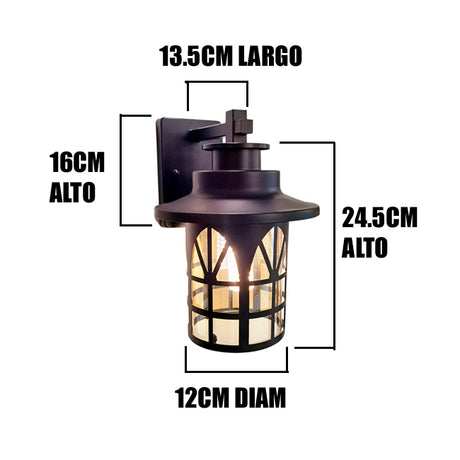 LÁMPARA DE EXTERIOR AMBER BLACK LED 12W LUZ CÁLIDA