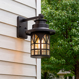 LÁMPARA DE EXTERIOR AMBER BLACK LED 12W LUZ CÁLIDA - SIN FOCO