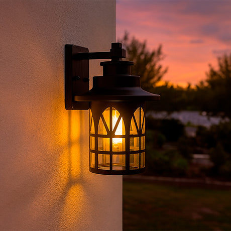 LÁMPARA DE EXTERIOR AMBER BLACK LED 12W LUZ CÁLIDA - SIN FOCO
