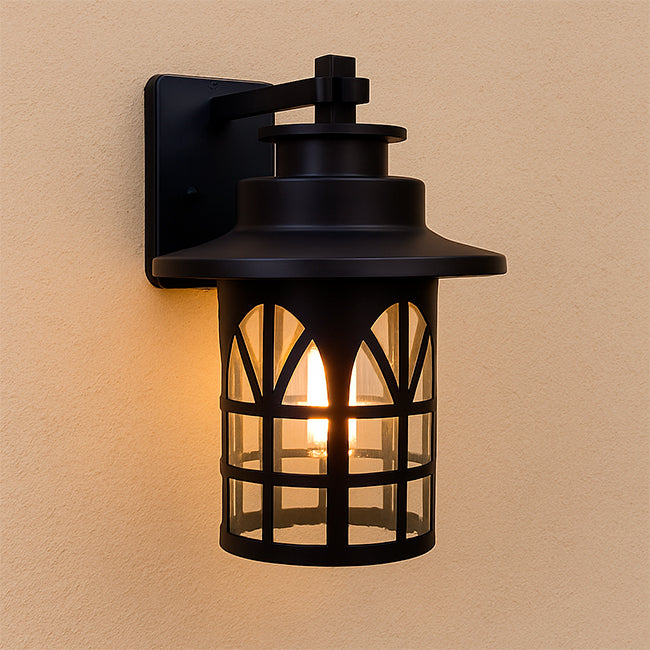 LÁMPARA DE EXTERIOR AMBER BLACK LED 12W LUZ CÁLIDA - SIN FOCO