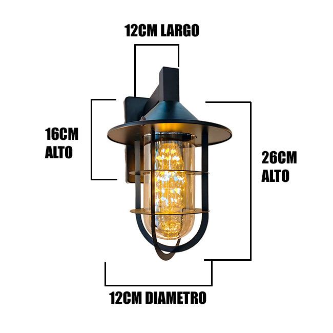 LÁMPARA DE EXTERIOR MURANO BLACK LED 12W LUZ CÁLIDA