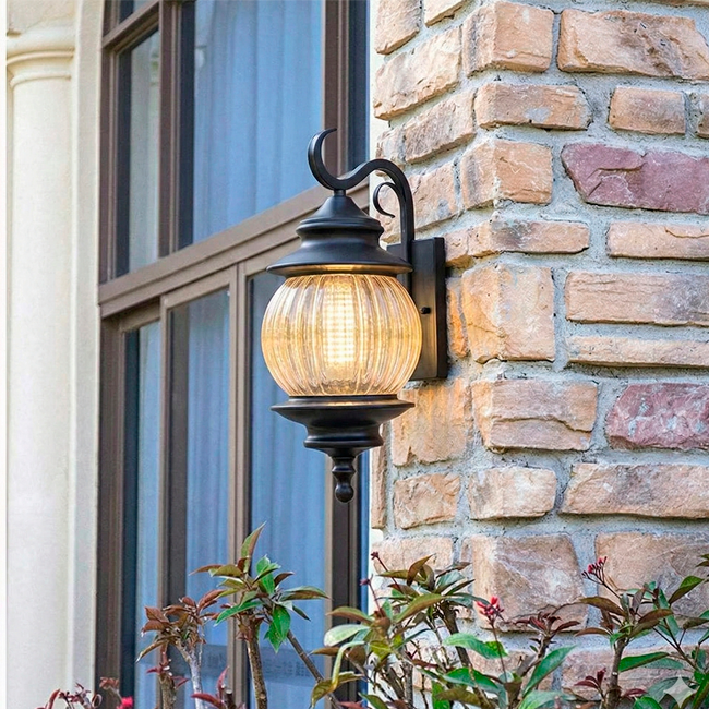 LÁMPARA DE EXTERIOR ELENA BLACK LED 12W LUZ CÁLIDA