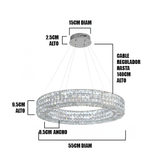 LÁMPARA COLGANTE TIARA PLATINUM LED + CONTROL REMOTO