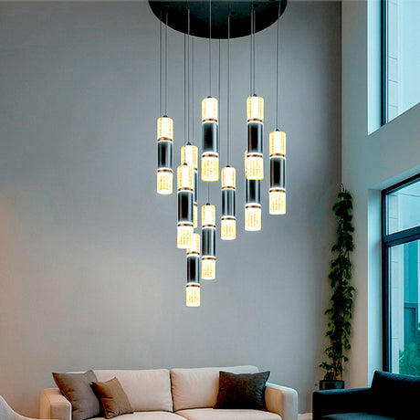 LÁMPARA COLGANTE PREMIUM BAHAMAS BLACK AND GOLD LED + CONTROL REMOTO