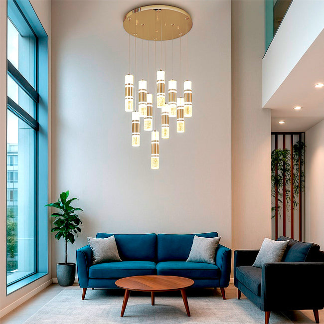 LÁMPARA COLGANTE PREMIUM BAHAMAS GOLD LED + CONTROL REMOTO