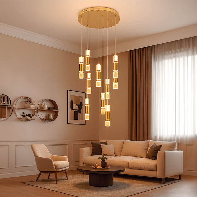 LÁMPARA COLGANTE PREMIUM BAHAMAS GOLD LED + CONTROL REMOTO