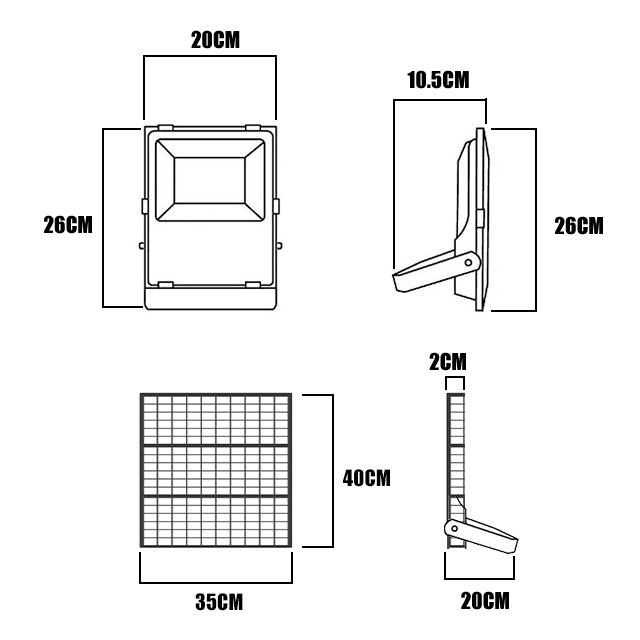 REFLECTOR LED 60W + PANEL SOLAR LUZ CÁLIDA 3000K + CONTROL REMOTO