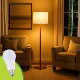 LÁMPARA DE PIE DE MADERA ACAZIEL + FOCO LED 12W LUZ CÁLIDA + PANTALLA 45DIAM 25ALT TOCUYO HUACHA CORTADA