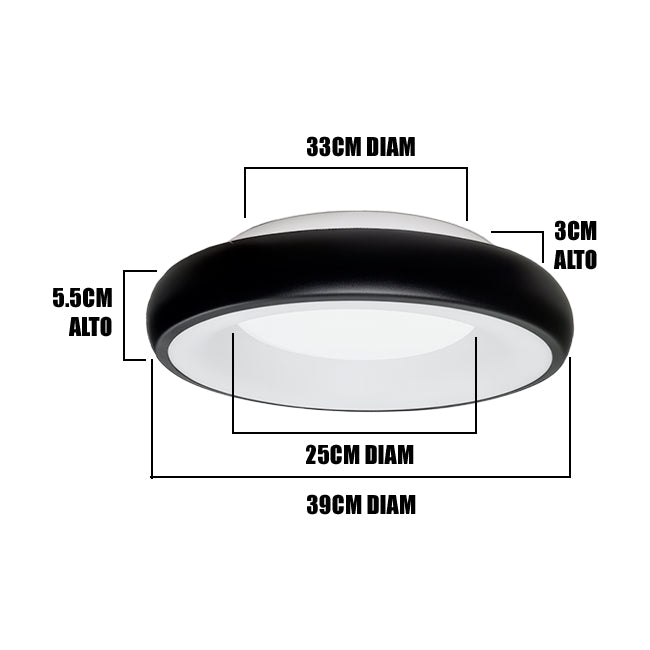 LÁMPARA DE TECHO VERENISE LED BLACK 45W + CONTROL REMOTO