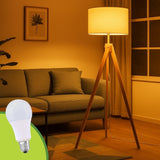 LÁMPARA DE PIE TRÍPODE DE MADERA NÓRDICA CARIDADE + PANTALLA DECORATIVA PARA LÁMPARA 40DIAM 25ALT TOCUYO HUACHA IMPORTADA