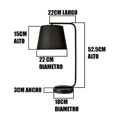 LÁMPARA DE MESA ALESSIA BLACK LED