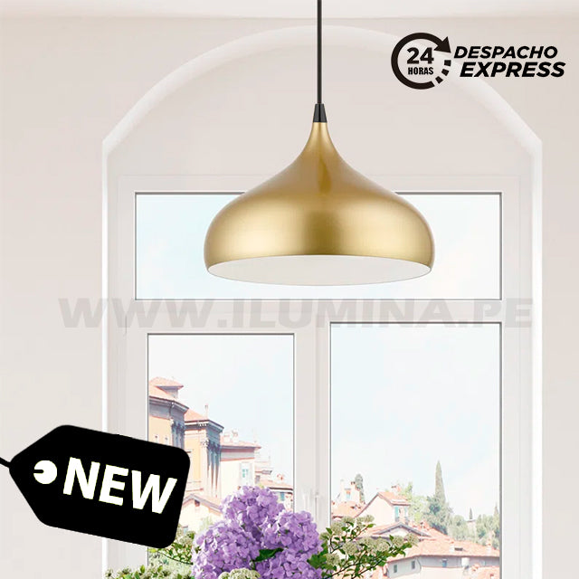 LÁMPARA COLGANTE CAMPANA DE ALUMINIO GOLDEN