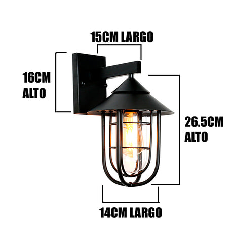 LÁMPARA DE EXTERIOR ROSARIO BLACK LED 12W LUZ CÁLIDA