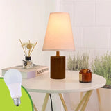 LÁMPARA DE MESA DE MADERA BELLA + FOCO LED 12W LUZ CÁLIDA