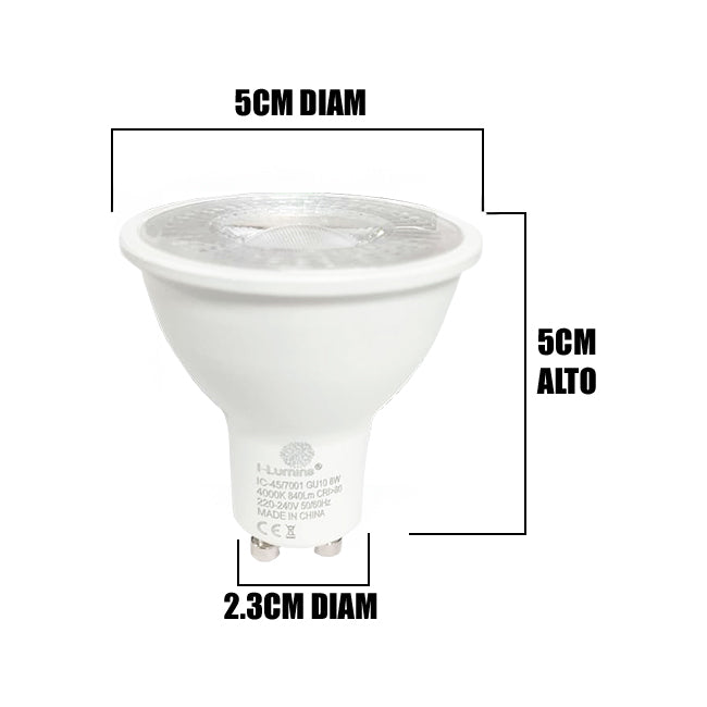 DICROICO LED 8W LUZ INTERMEDIA GU10 I-LUMINA