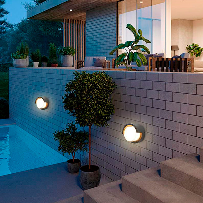 LÁMPARA DE EXTERIOR LED LUNA BLACK 12W LUZ CÁLIDA