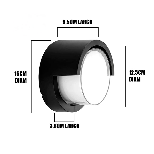 LÁMPARA DE EXTERIOR LED LUNA BLACK 12W LUZ CÁLIDA