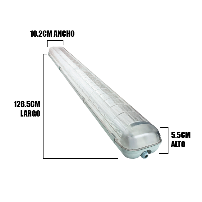 LUMINARIA HERMÉTICA TIPO INDIKO LED 1.20M OSRAM 02LUCES - SIN FOCOS
