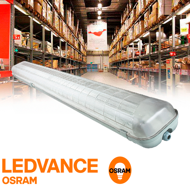 LUMINARIA HERMÉTICA TIPO INDIKO LED 1.20M OSRAM 02LUCES - SIN FOCOS