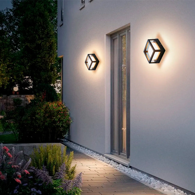 LÁMPARA DE EXTERIOR FRANCESCA BLACK LED 12W LUZ CÁLIDA