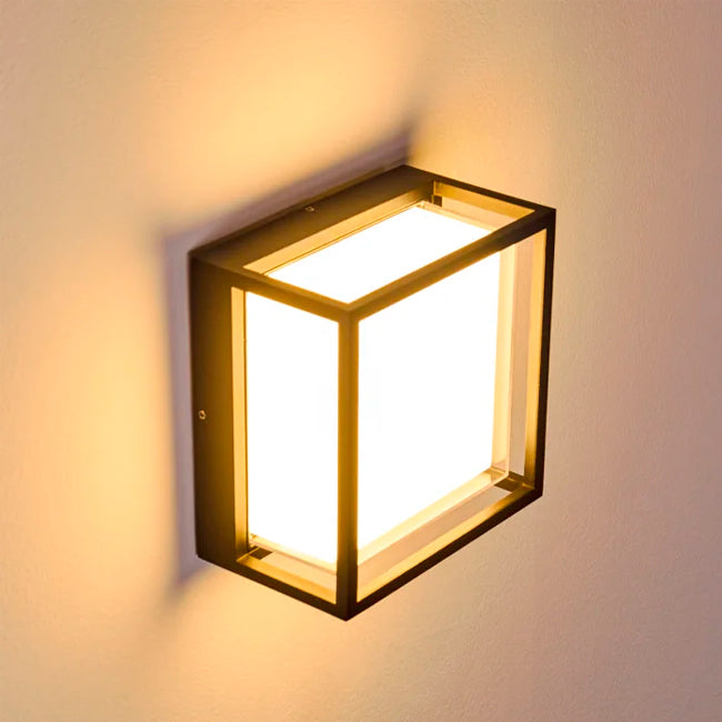 LÁMPARA DE EXTERIOR FRANCESCA BLACK LED 12W LUZ CÁLIDA