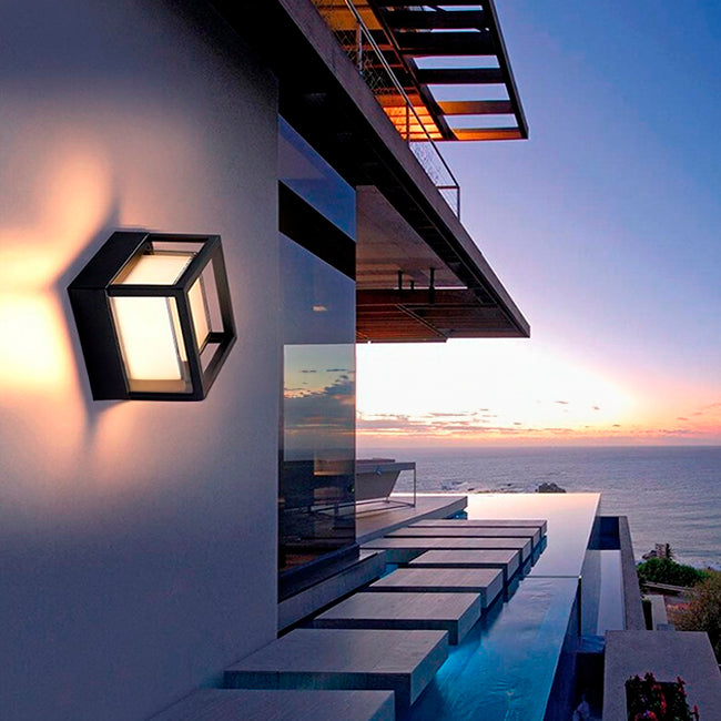 LÁMPARA DE EXTERIOR FRANCESCA BLACK LED 12W LUZ CÁLIDA