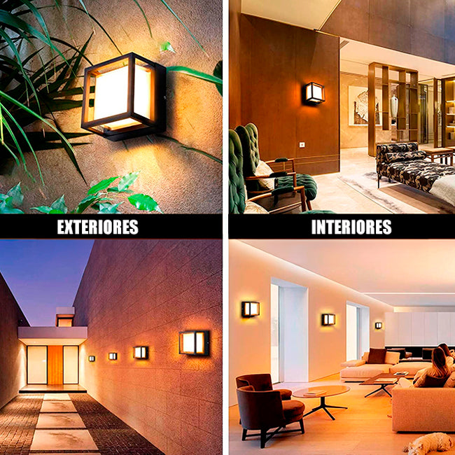 LÁMPARA DE EXTERIOR FRANCESCA BLACK LED 12W LUZ CÁLIDA