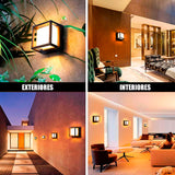 LÁMPARA DE EXTERIOR FRANCESCA BLACK LED 12W LUZ CÁLIDA