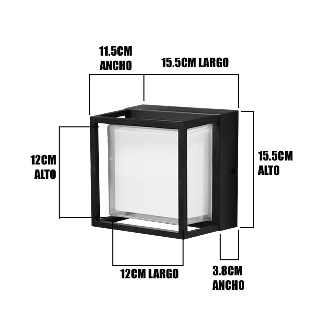 LÁMPARA DE EXTERIOR FRANCESCA BLACK LED 12W LUZ CÁLIDA